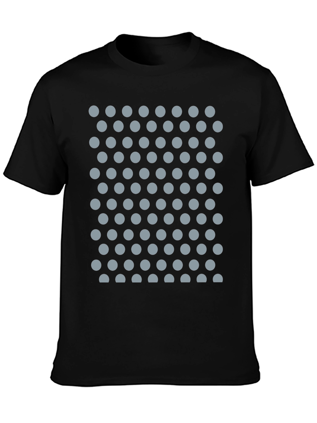Black T-Shirt with Gray Polka Dot Pattern