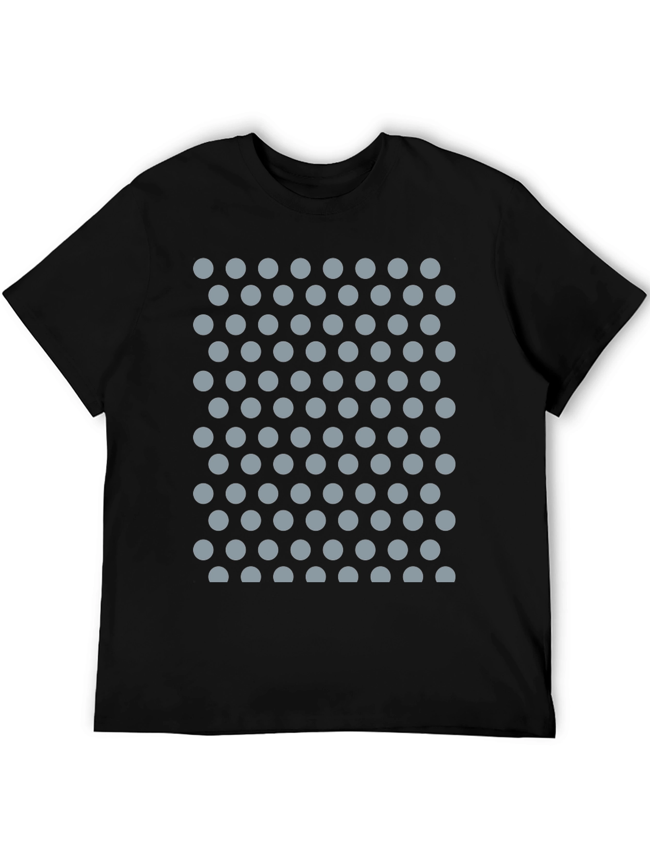 Black T-Shirt with Gray Polka Dot Pattern