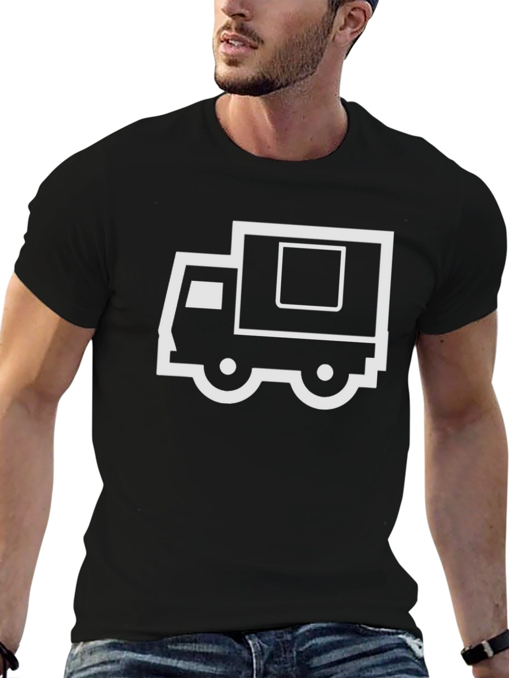 Moving Truck Graphic Tee - Black