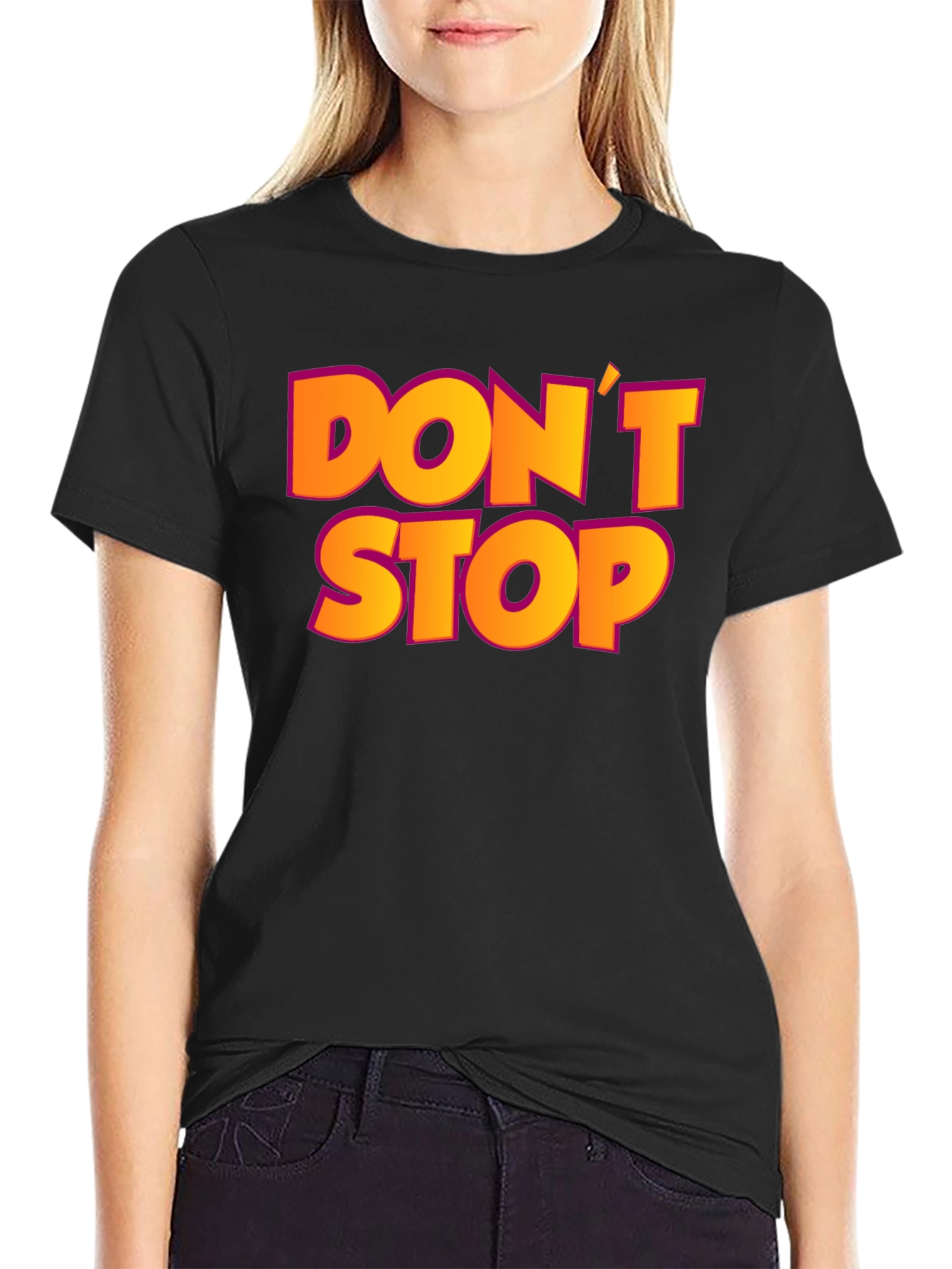 Dont Stop Black Graphic T-Shirt