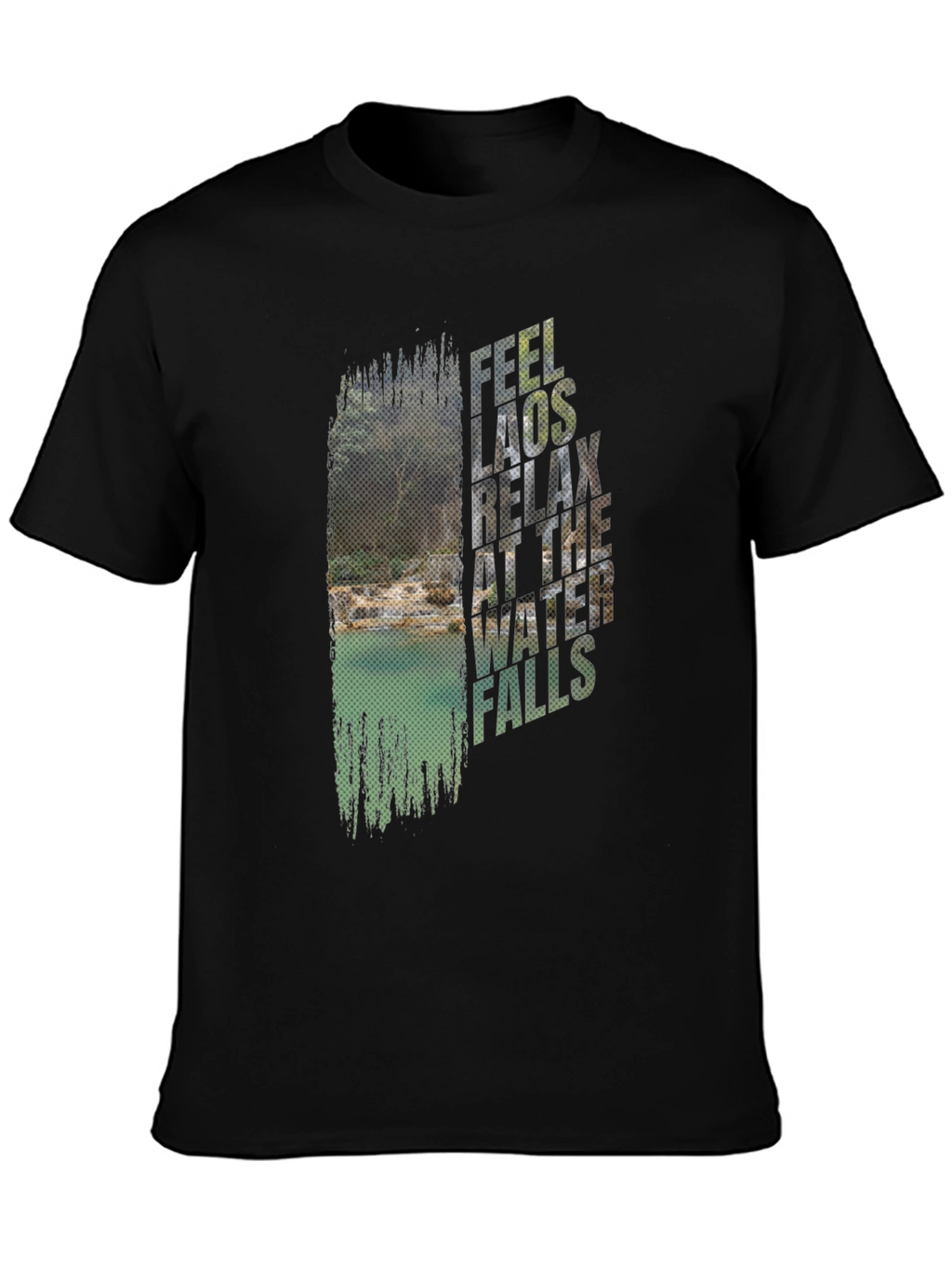 Feel Laos Relax Waterfall Graphic T-Shirt