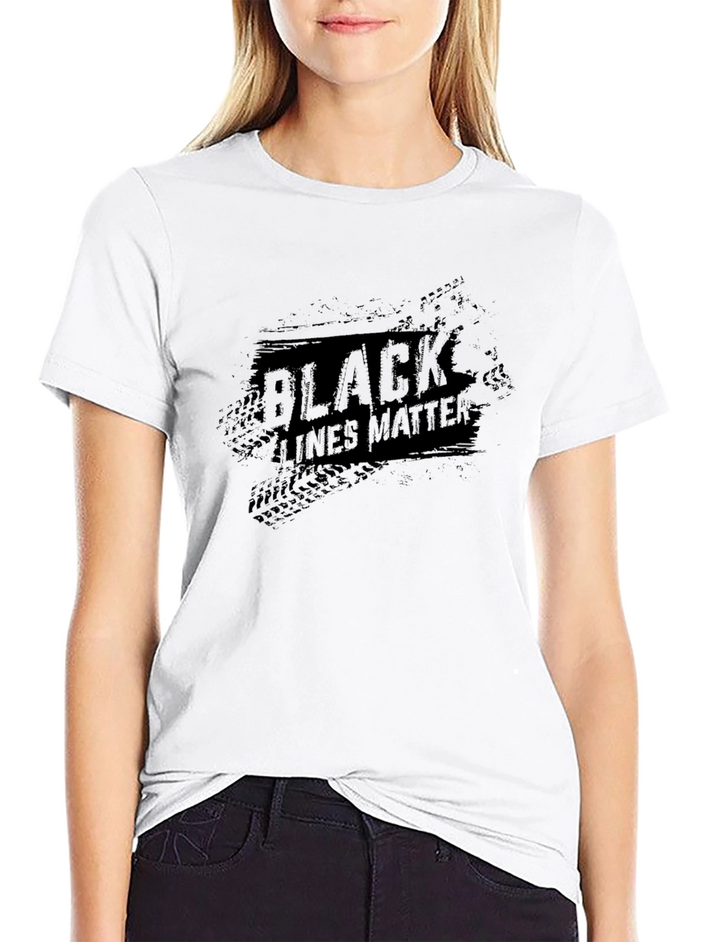 Black Lines Matter Graphic Tee - Premium Cotton
