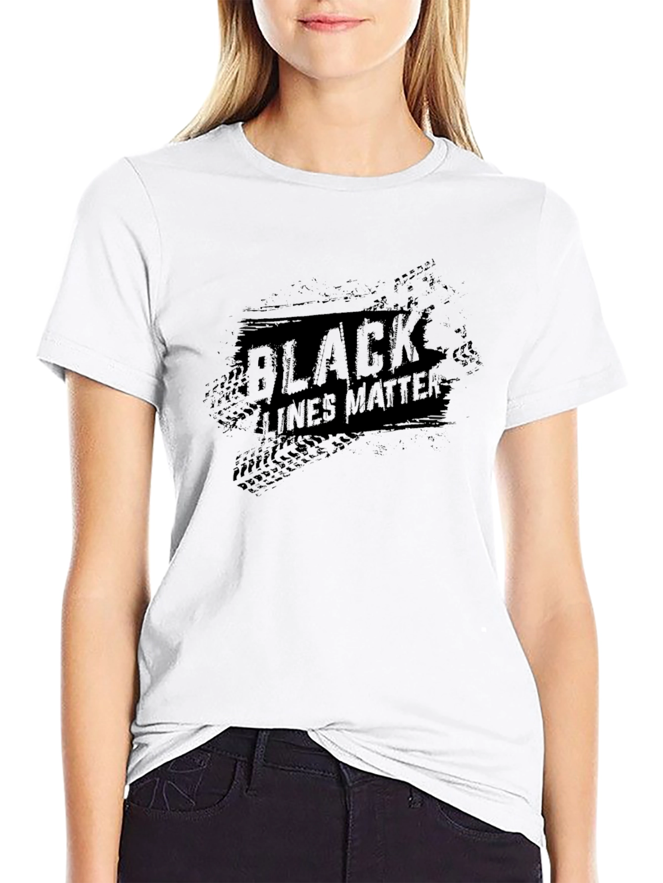 Black Lines Matter Graphic Tee - Premium Cotton