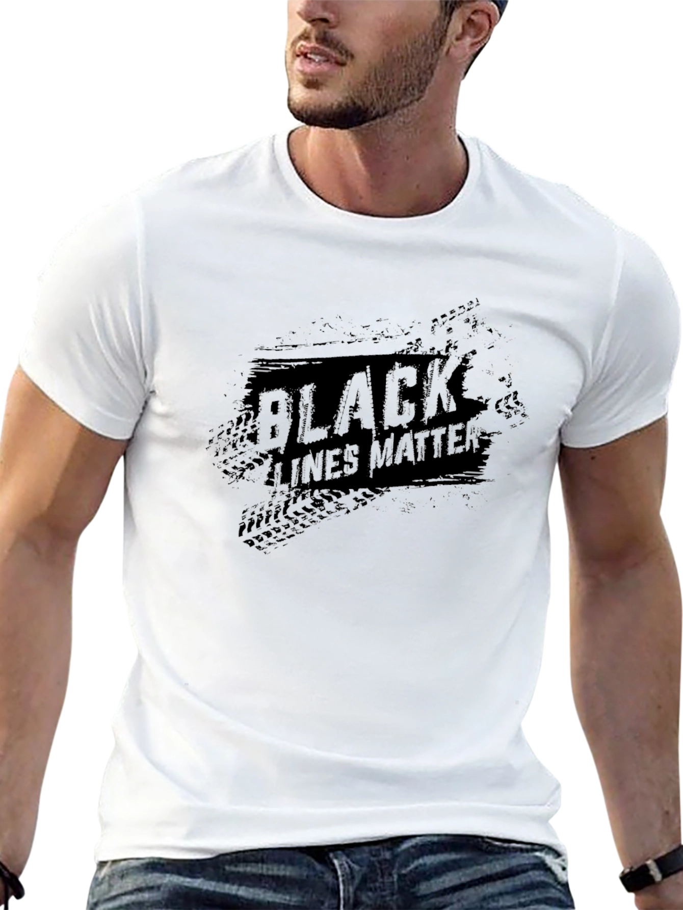 Black Lines Matter Graphic Tee - Premium Cotton