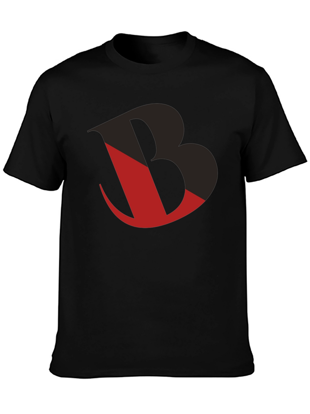 Bold Graphic Tee - Black with Red Letter Design