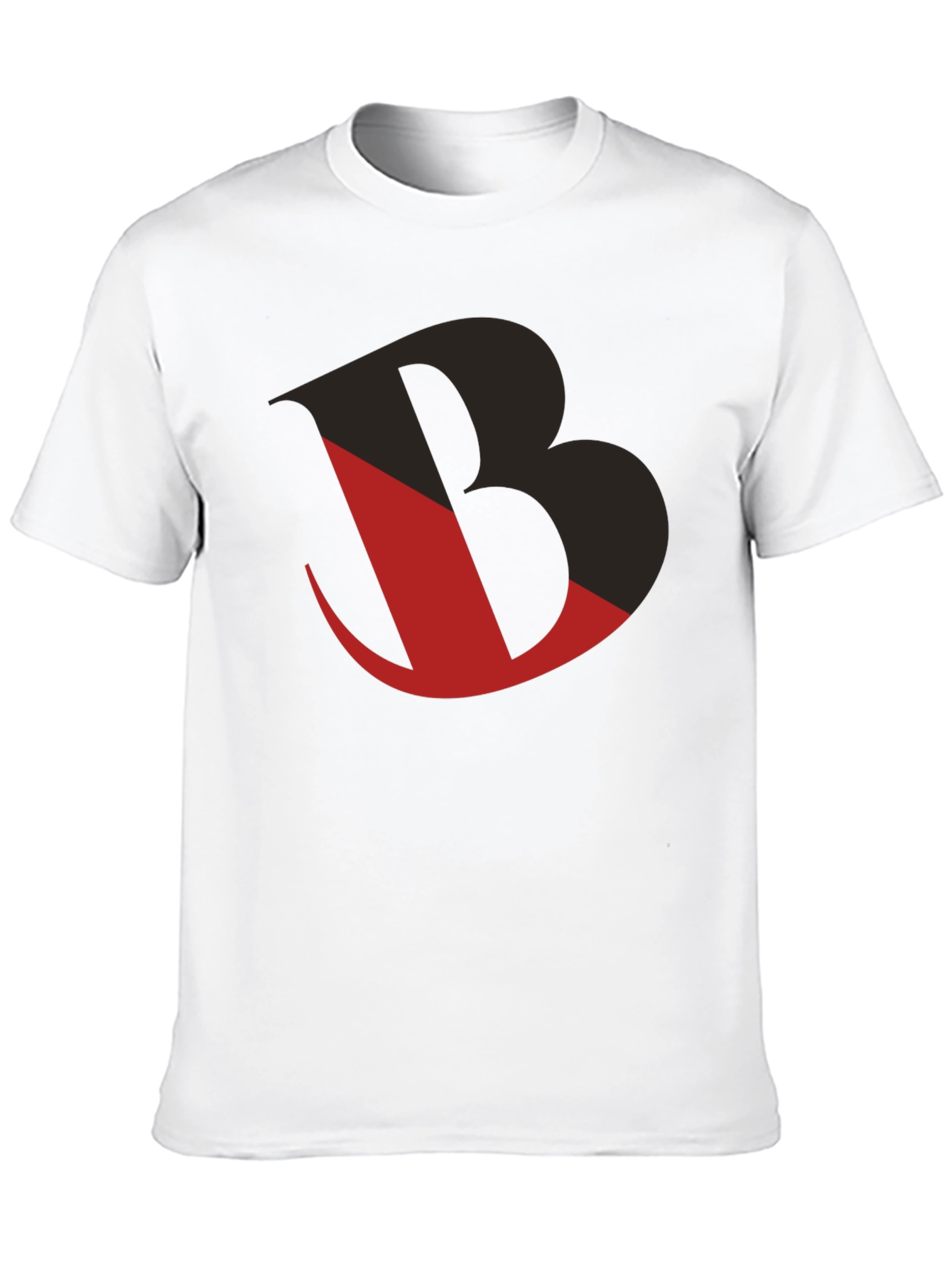 Bold Graphic Tee - Black with Red Letter Design