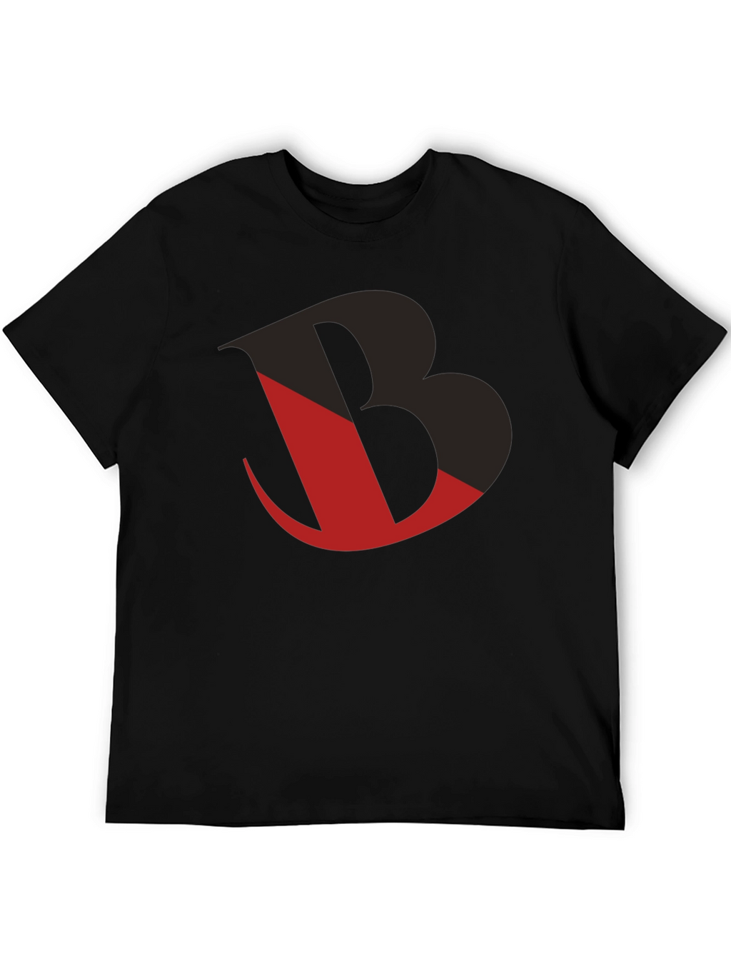 Bold Graphic Tee - Black with Red Letter Design