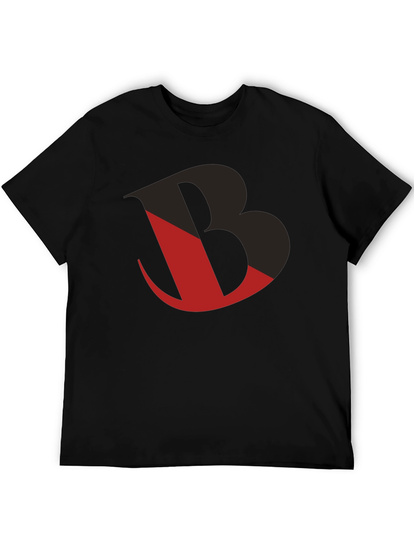 Bold Graphic Tee - Black with Red Letter Design