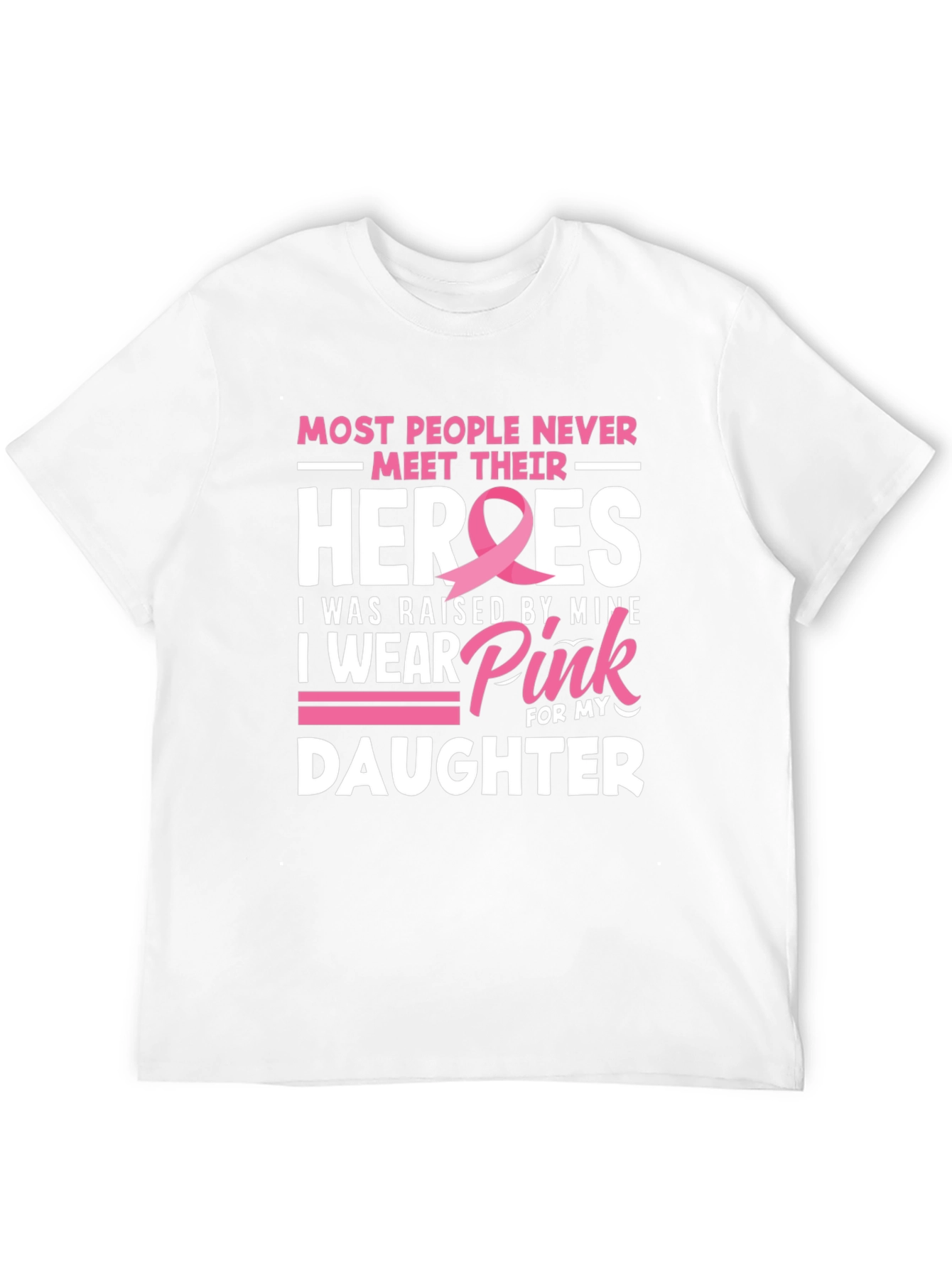 Heroes Daughter Pink Ribbon Breast Cancer Awareness T-Shirt