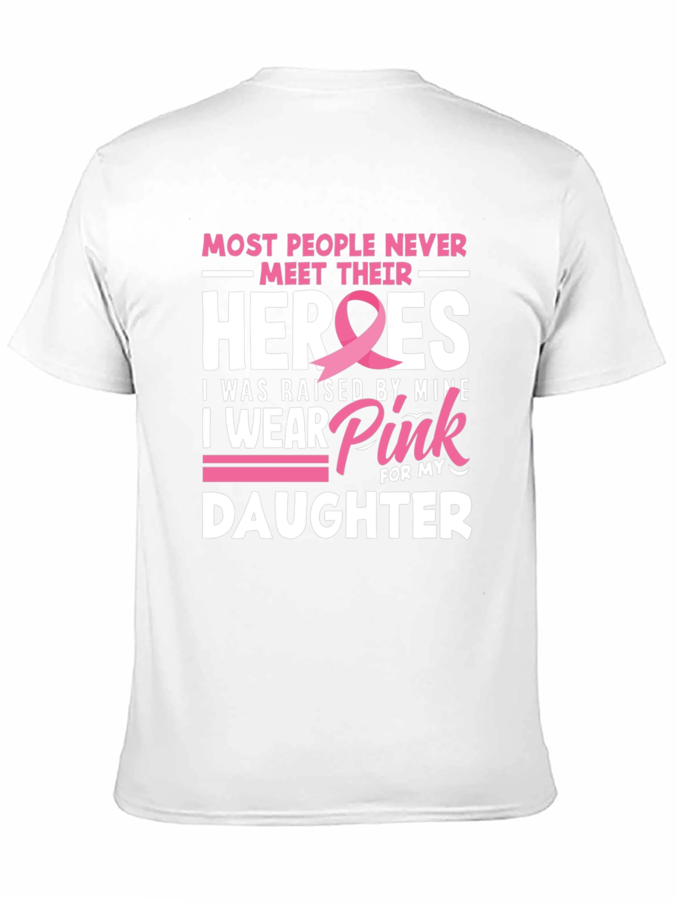 Heroes Daughter Pink Ribbon Breast Cancer Awareness T-Shirt