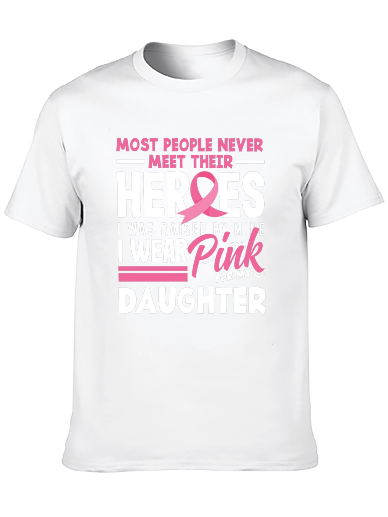 Heroes Daughter Pink Ribbon Breast Cancer Awareness T-Shirt