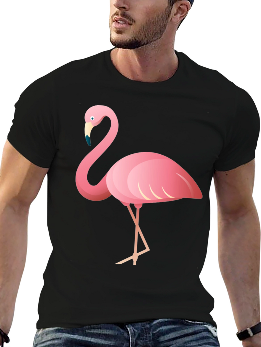 Black Flamingo Graphic Tee - Casual Style