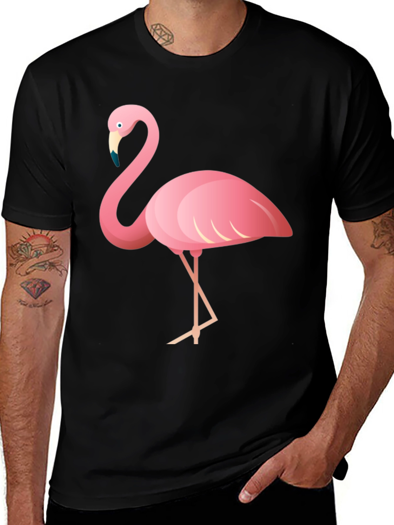 Black Flamingo Graphic Tee - Casual Style