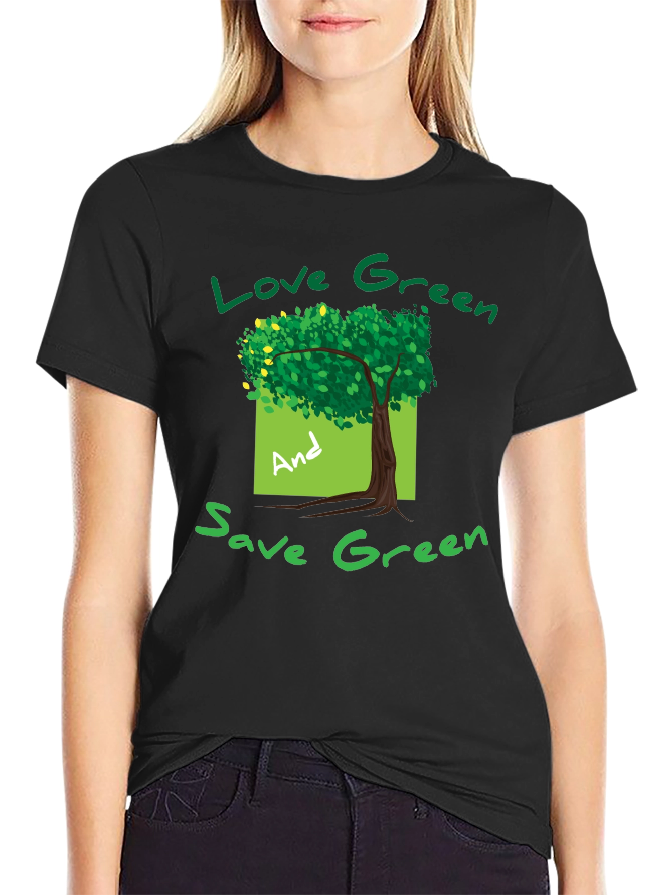 Eco-Friendly Green Tree Graphic T-Shirt