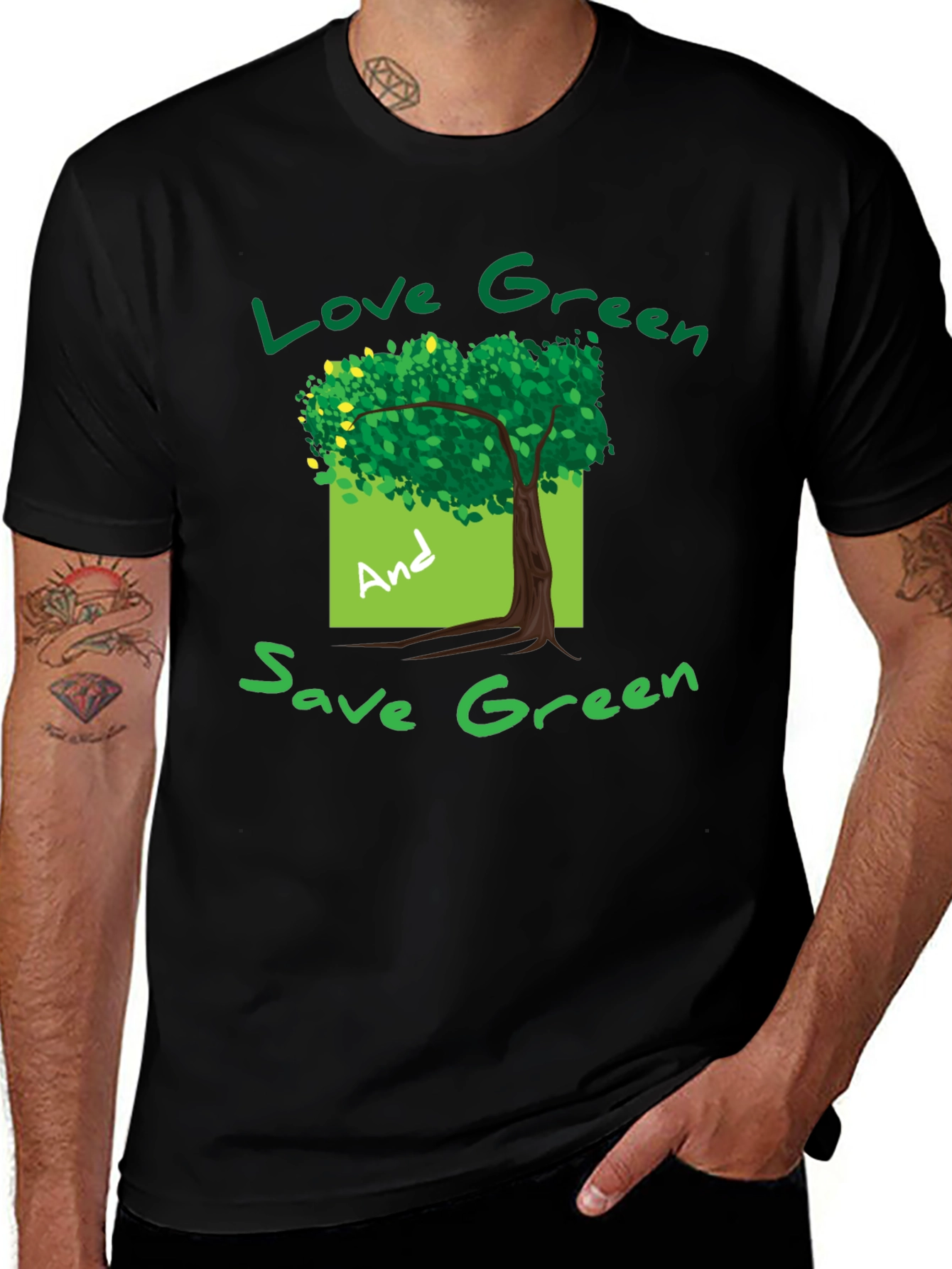 Eco-Friendly Green Tree Graphic T-Shirt