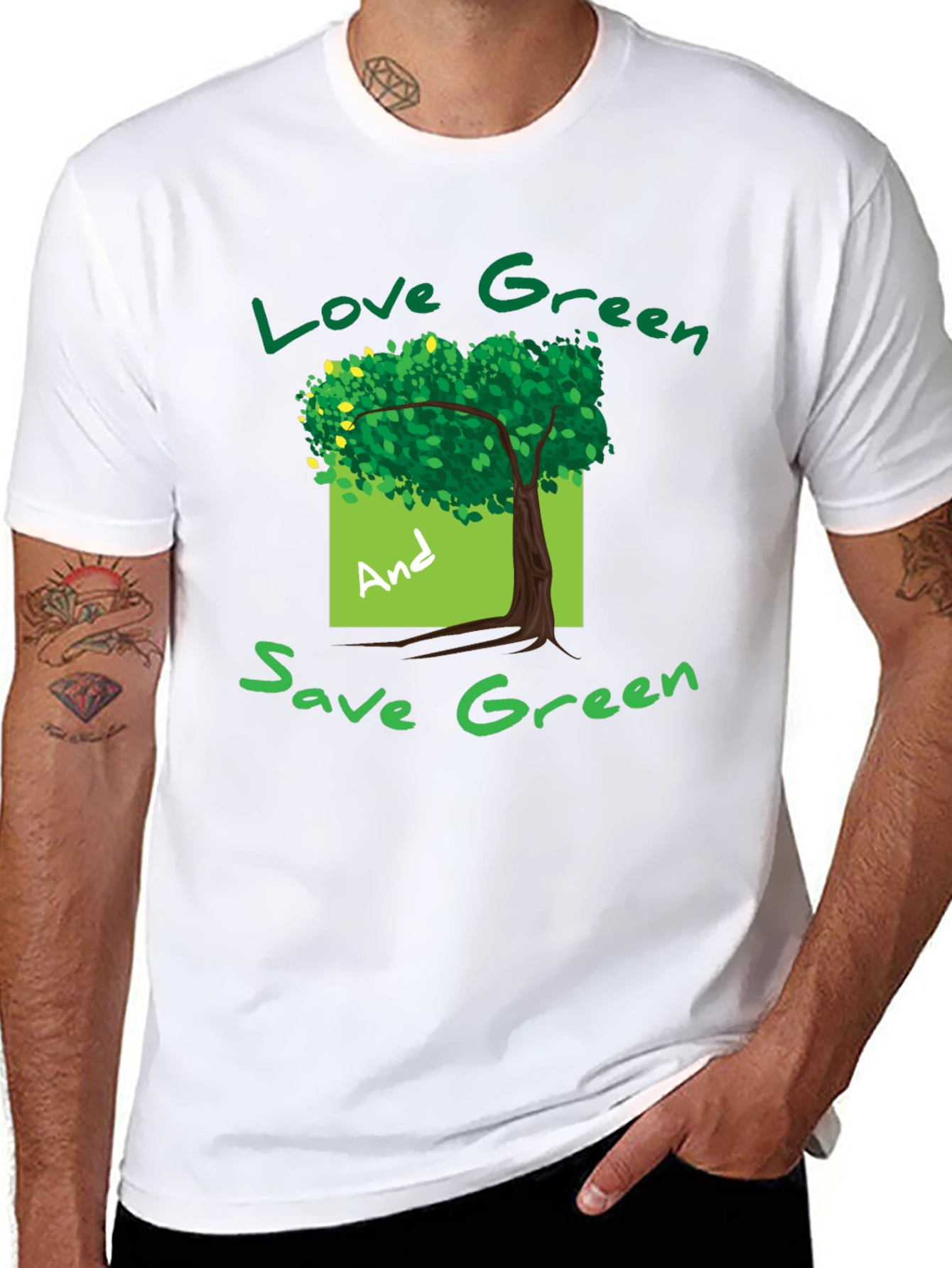 Eco-Friendly Green Tree Graphic T-Shirt