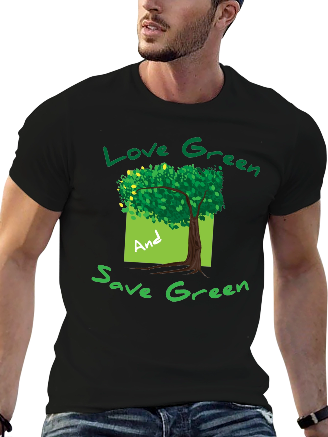Eco-Friendly Green Tree Graphic T-Shirt