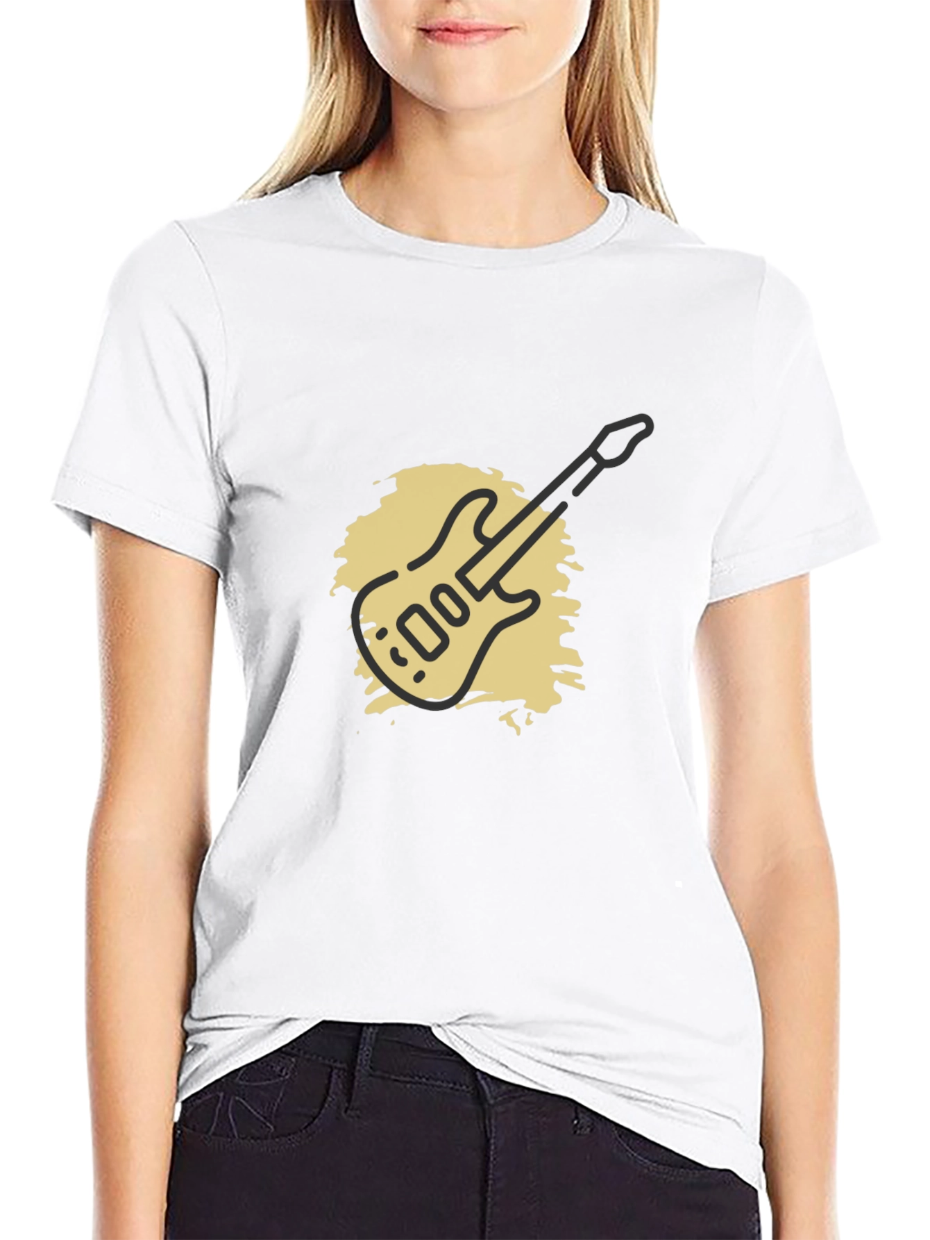 Guitar Graphic Black T-Shirt - Mens