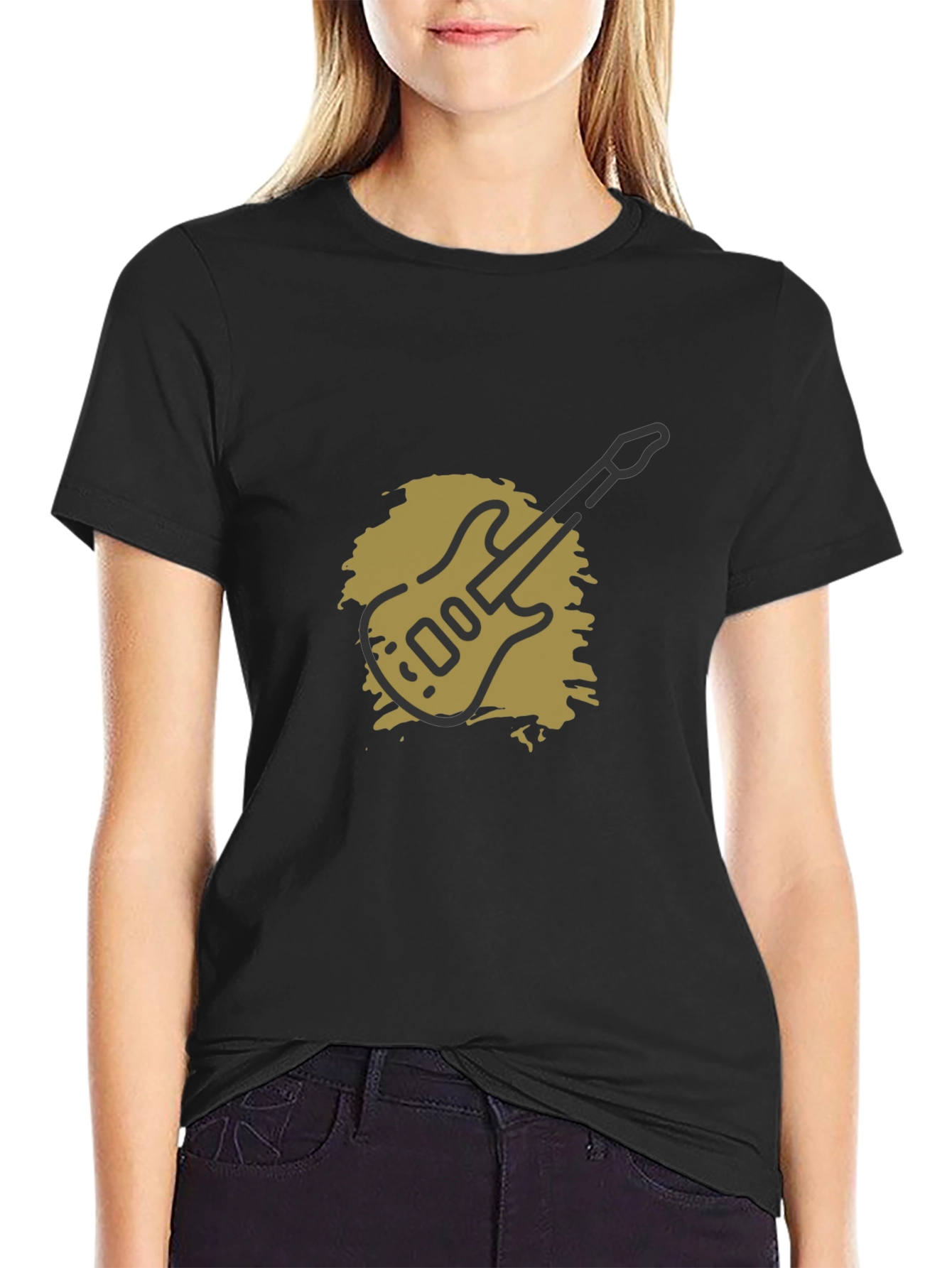 Guitar Graphic Black T-Shirt - Mens