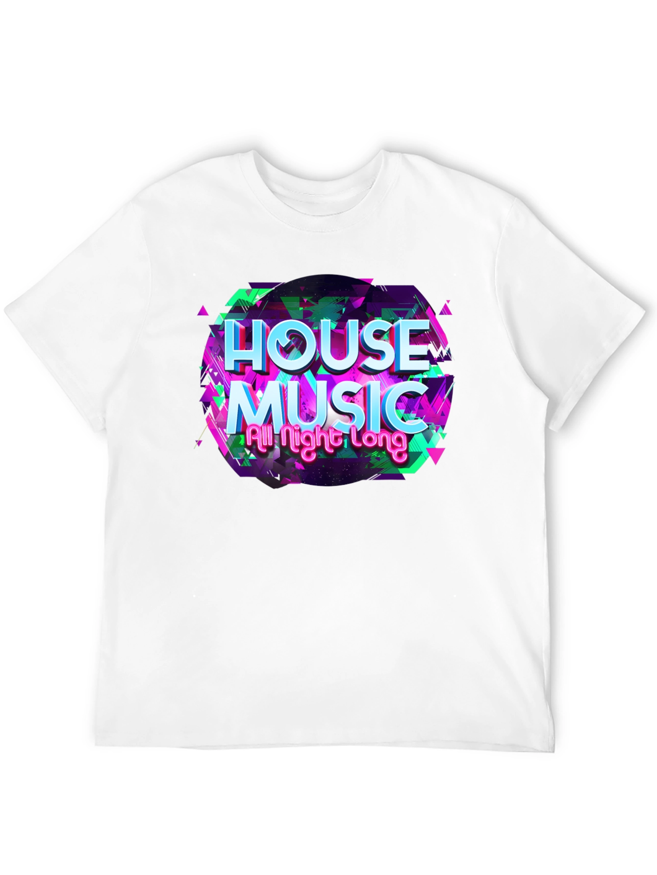 House Music All Night Long Black T-Shirt