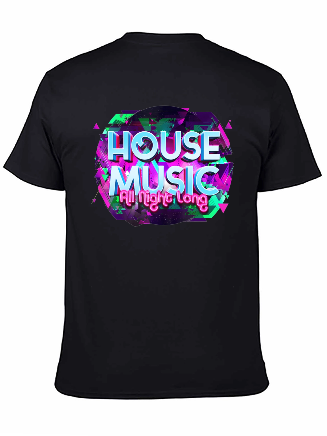 House Music All Night Long Black T-Shirt