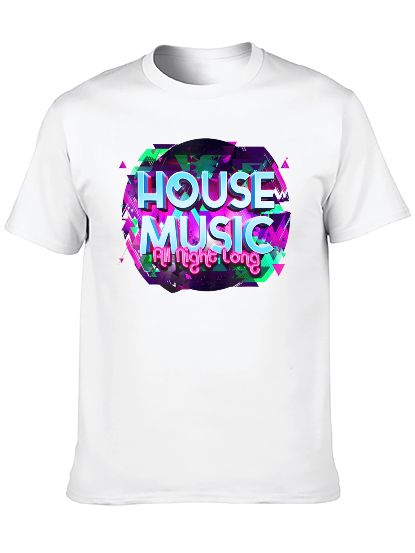 House Music All Night Long Black T-Shirt