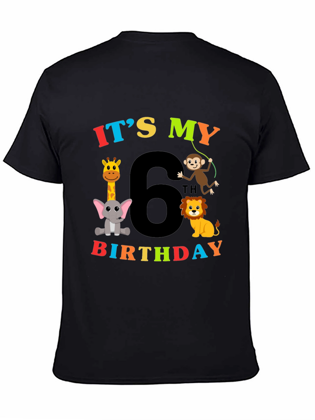 Kids 6th Birthday Animal T-Shirt