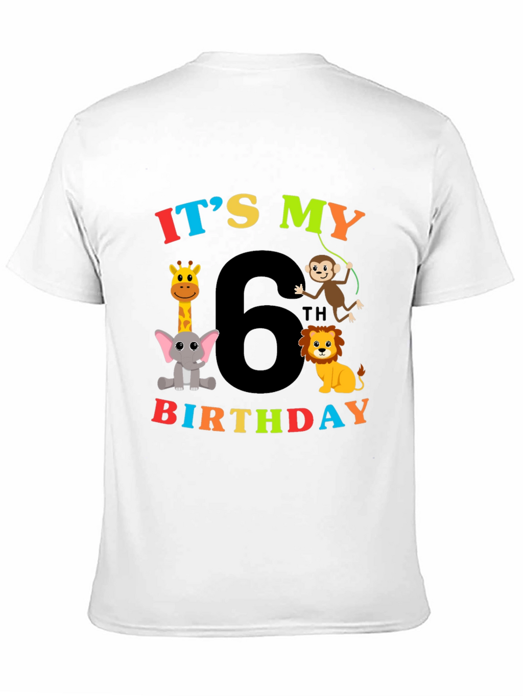 Kids 6th Birthday Animal T-Shirt