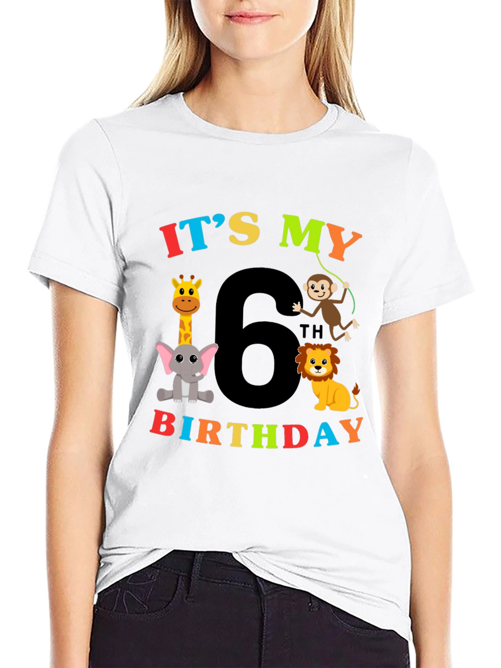 Kids 6th Birthday Animal T-Shirt