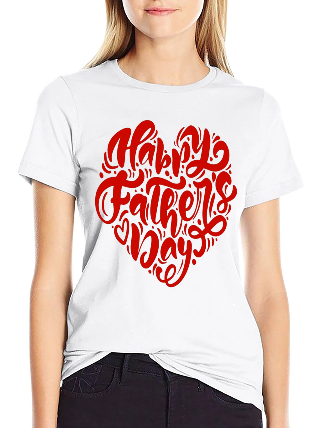 Happy Fathers Day T-Shirt - Heart Design