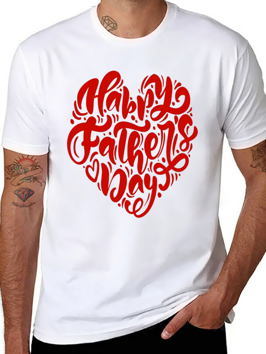 Happy Fathers Day T-Shirt - Heart Design