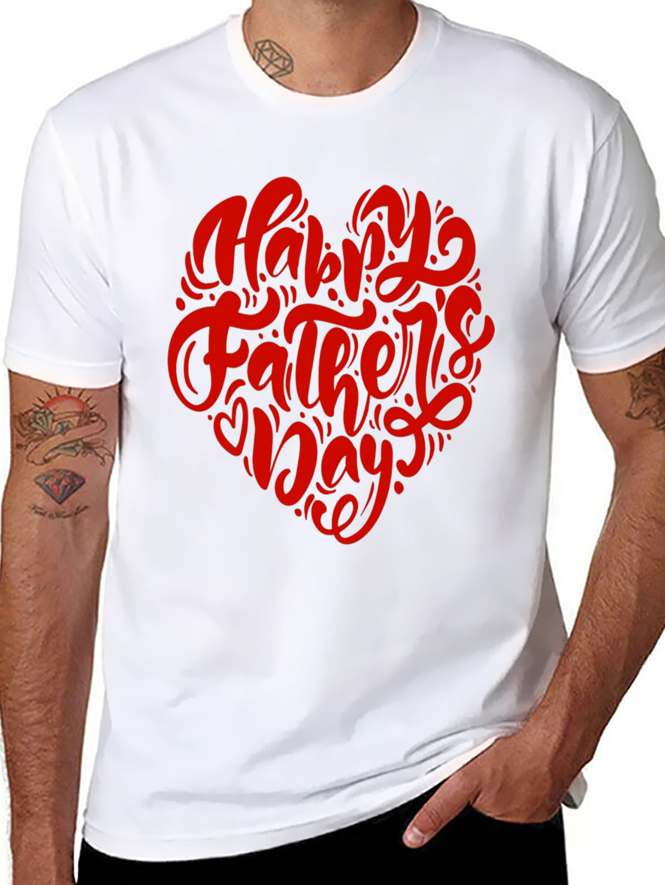 Happy Fathers Day T-Shirt - Heart Design