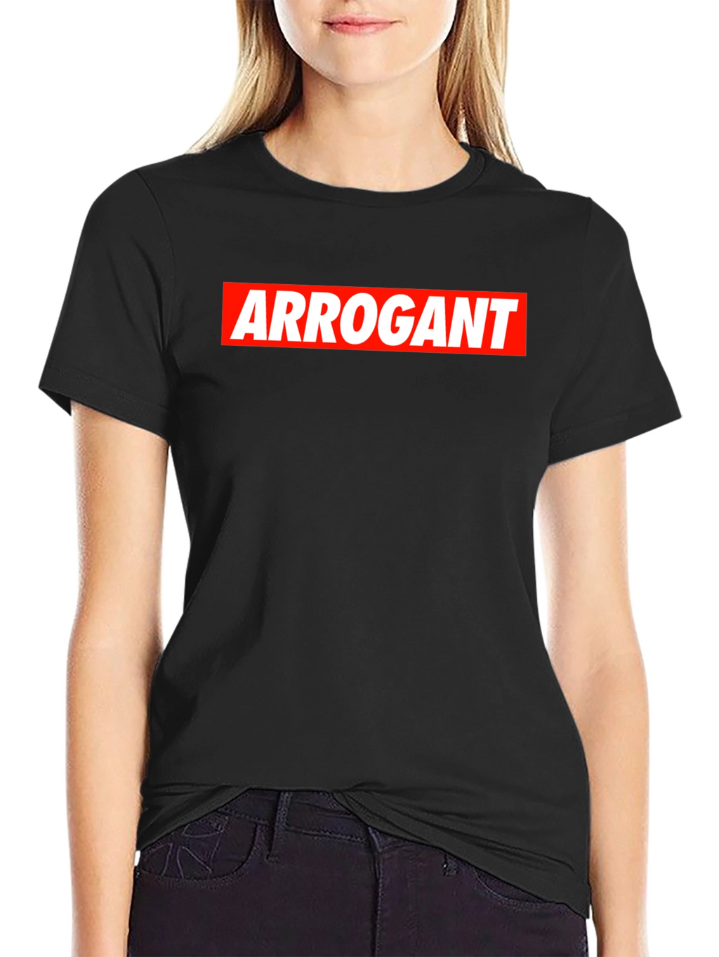 Arrogant Bold Graphic Tee - Mens Black Cotton T-Shirt