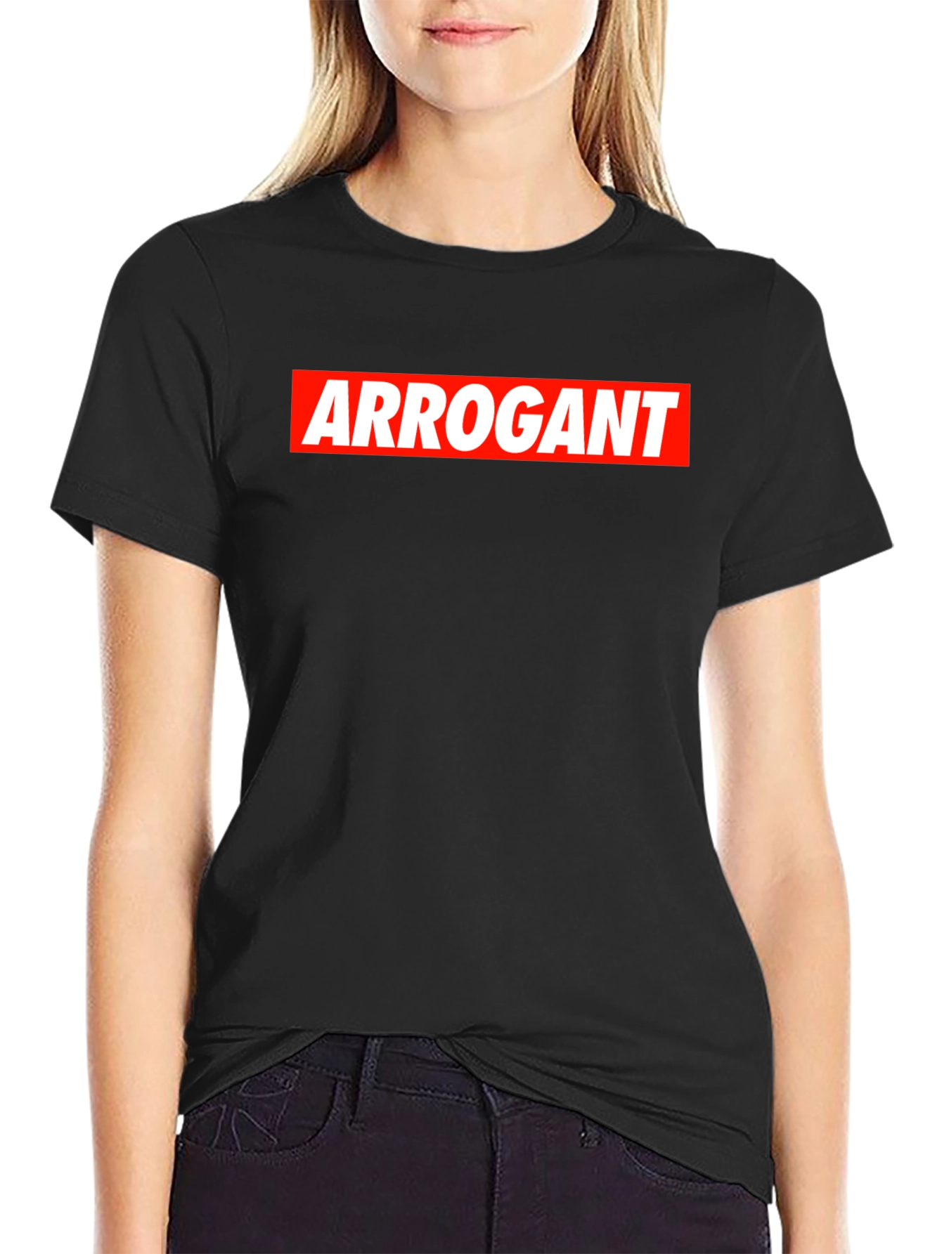 Arrogant Bold Graphic Tee - Mens Black Cotton T-Shirt