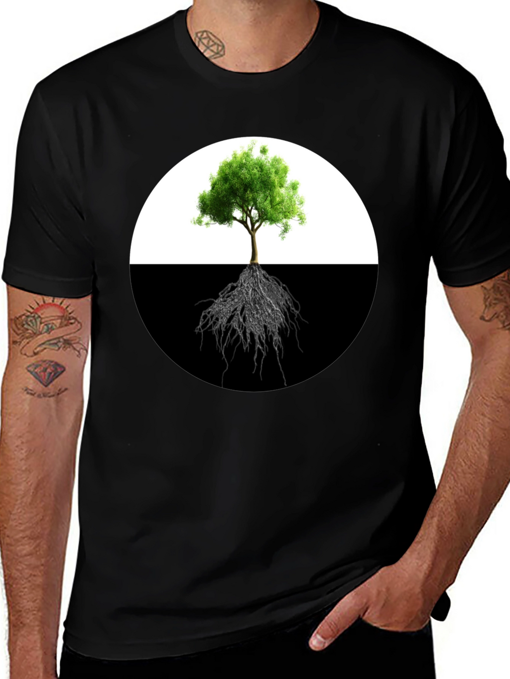 Yin Yang Tree T-Shirt - Balance & Nature