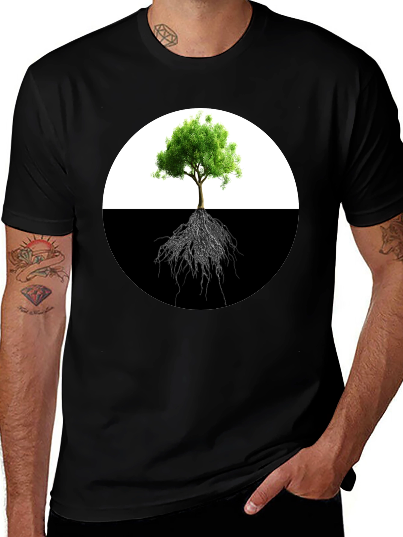 Yin Yang Tree T-Shirt - Balance & Nature