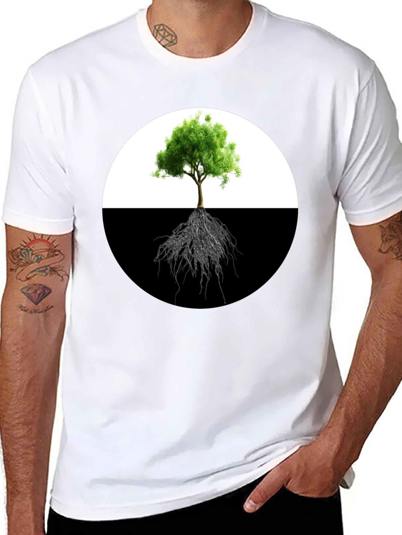 Yin Yang Tree T-Shirt - Balance & Nature