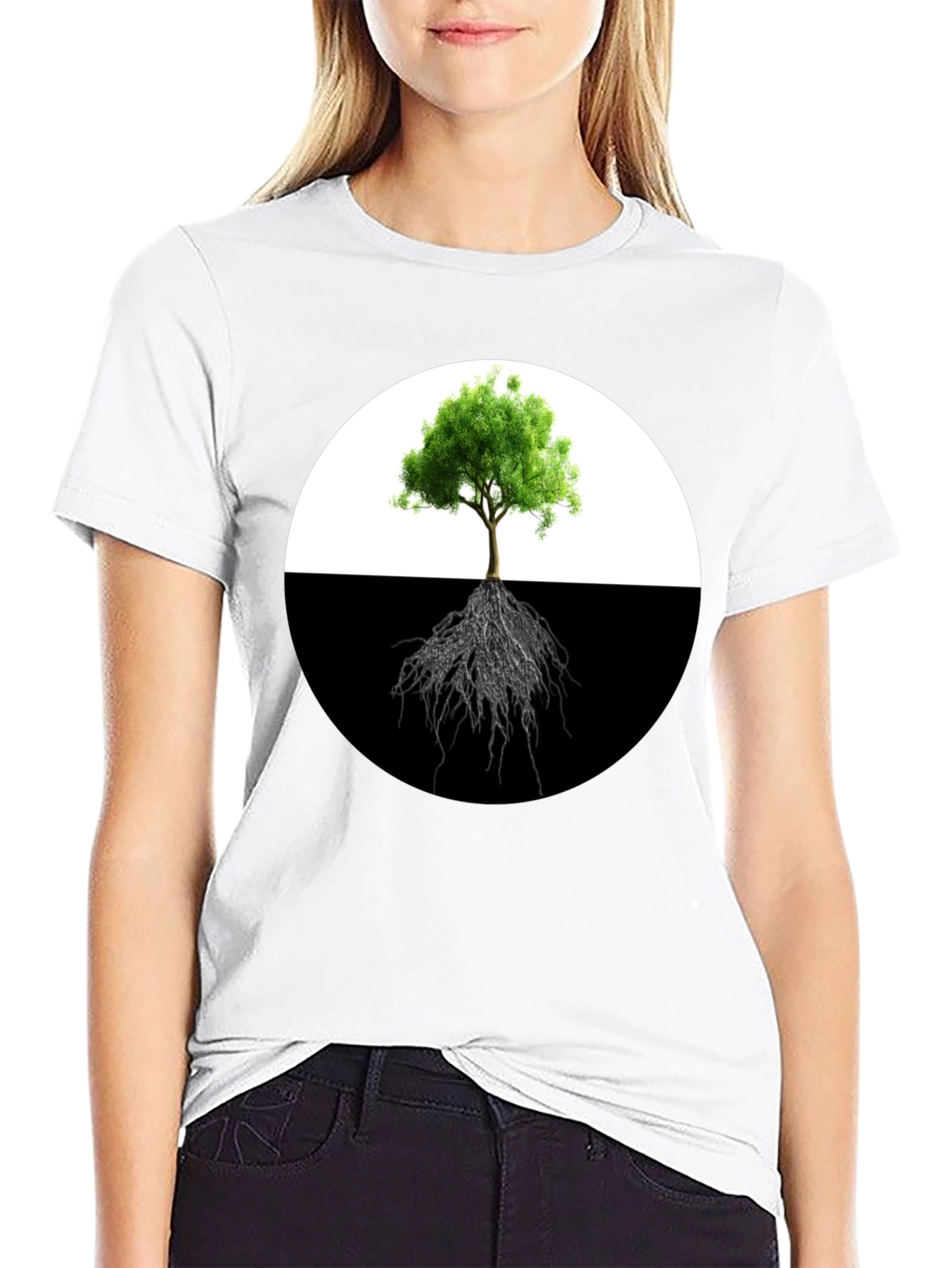 Yin Yang Tree T-Shirt - Balance & Nature