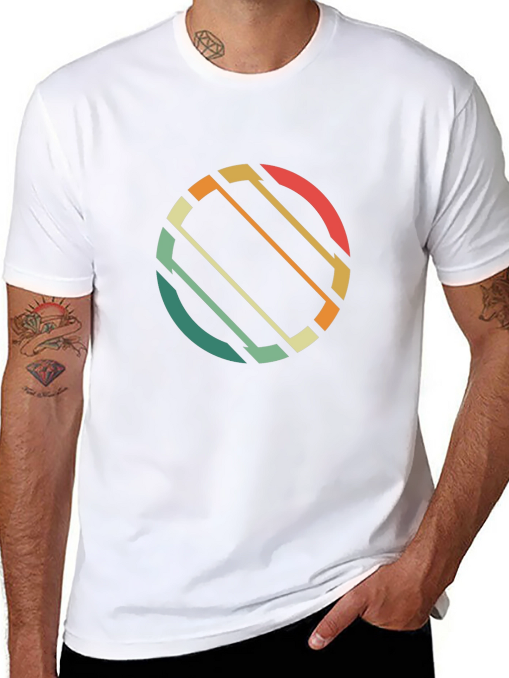Retro Circle Graphic T-Shirt - Black