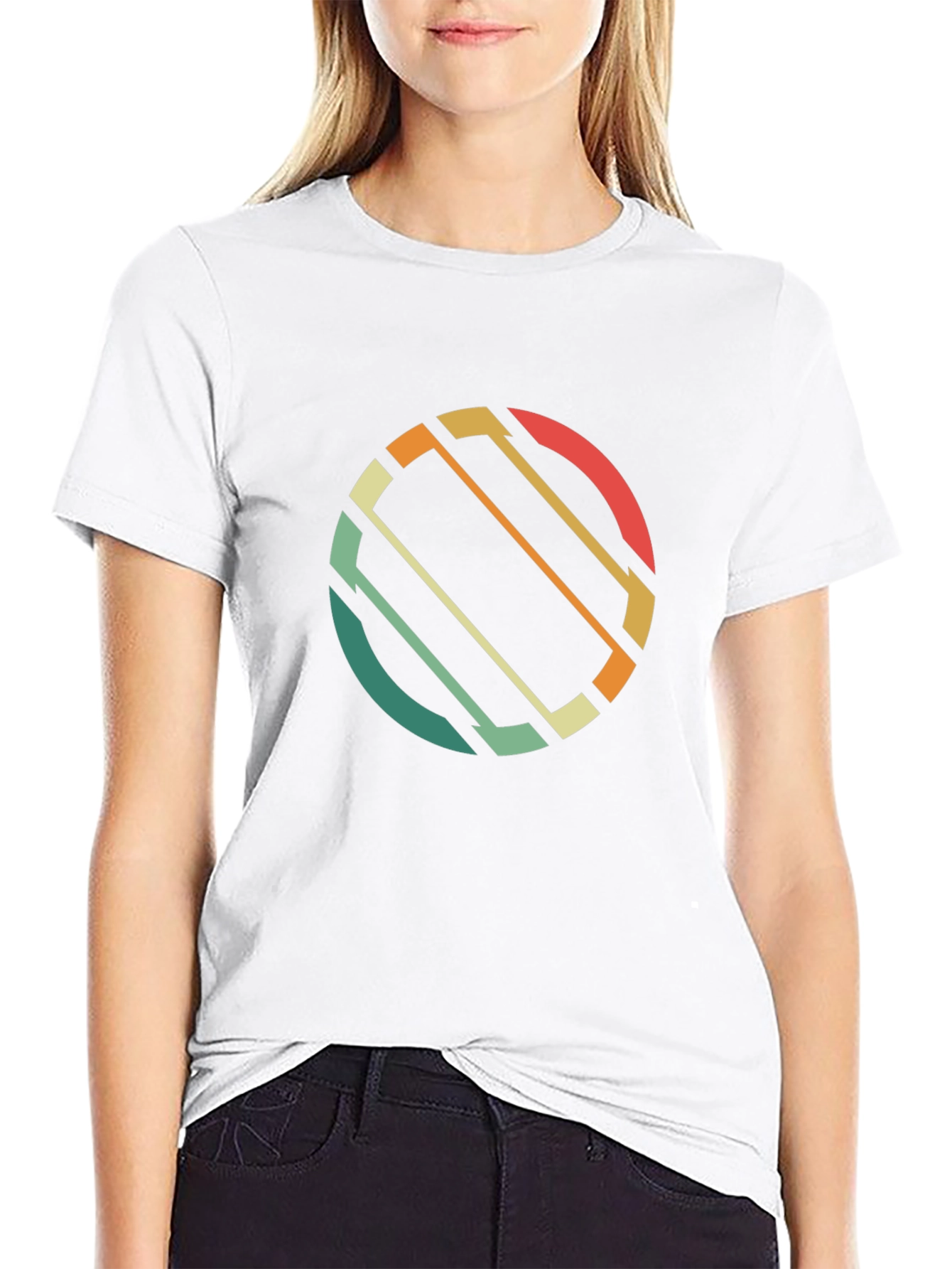 Retro Circle Graphic T-Shirt - Black