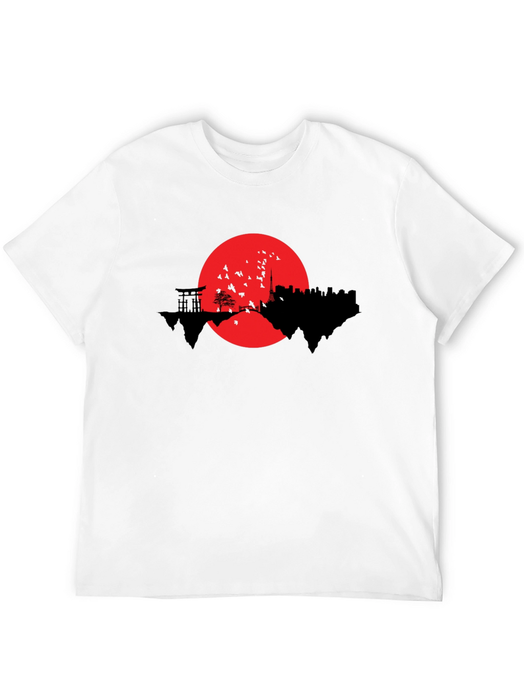 Japanese Skyline Graphic T-Shirt - Black