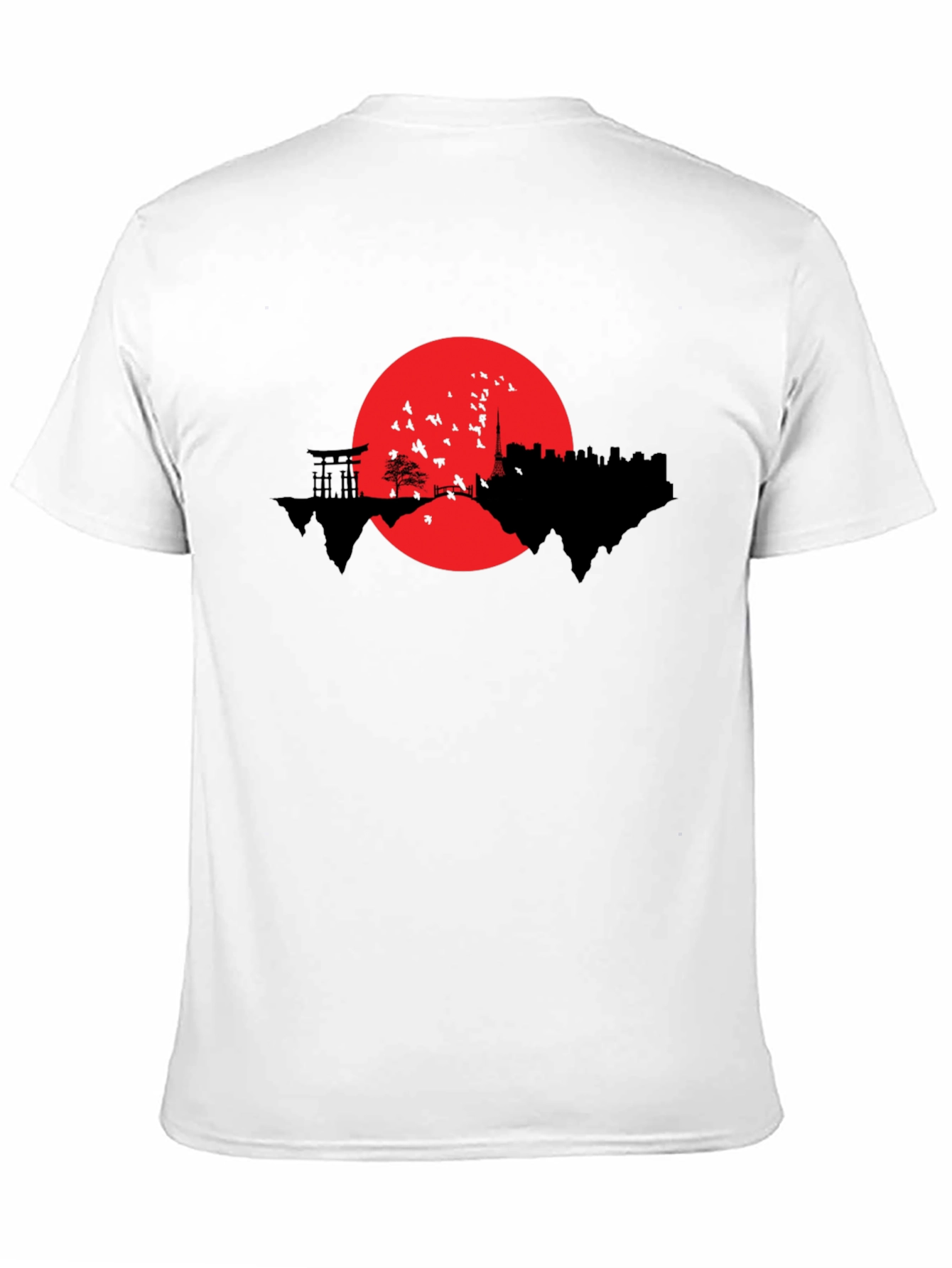 Japanese Skyline Graphic T-Shirt - Black
