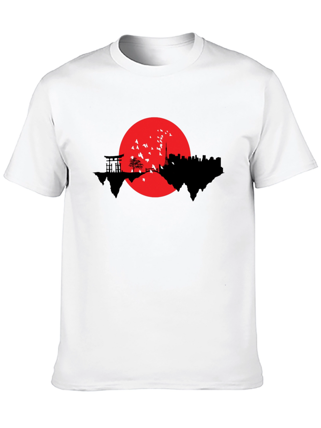 Japanese Skyline Graphic T-Shirt - Black