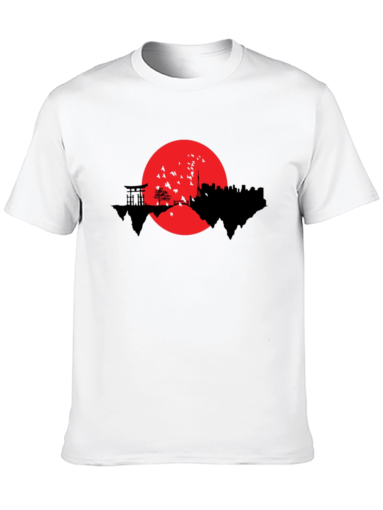 Japanese Skyline Graphic T-Shirt - Black