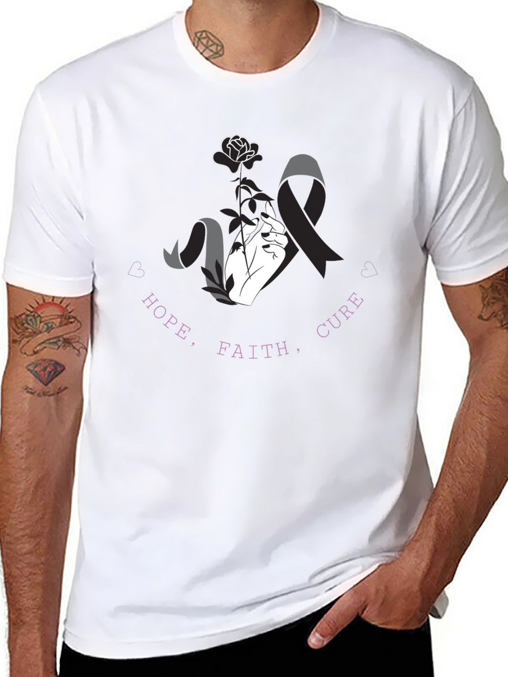 Hope Faith Cure T-Shirt - Awareness Tee