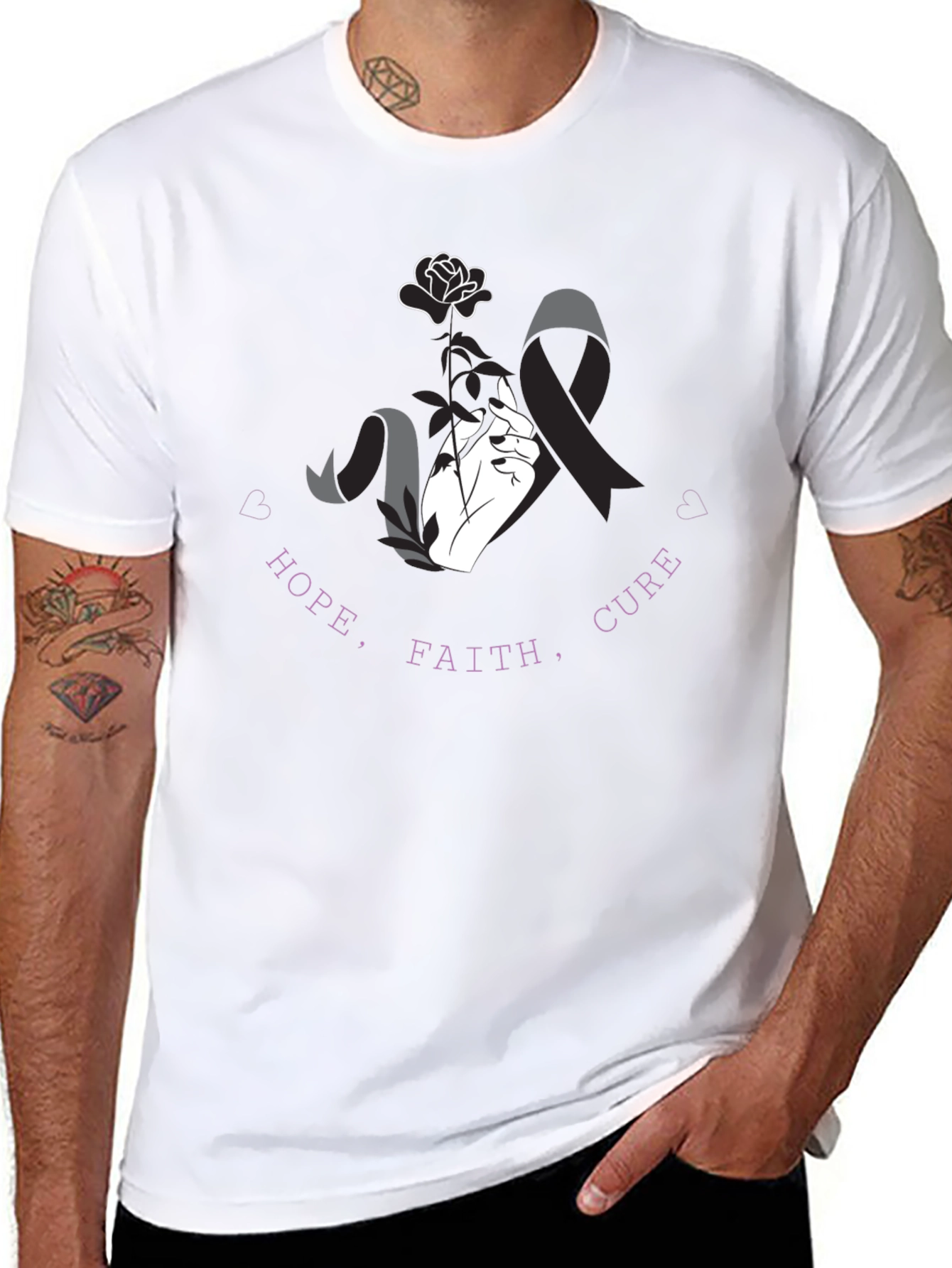 Hope Faith Cure T-Shirt - Awareness Tee