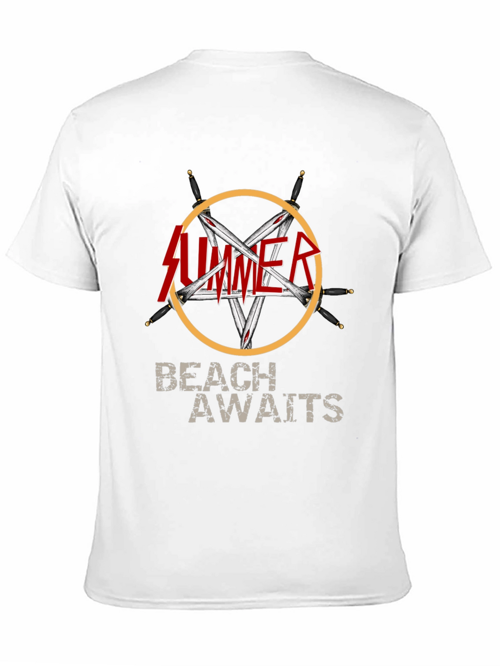 Summer Beach Awaits Graphic T-Shirt - Black