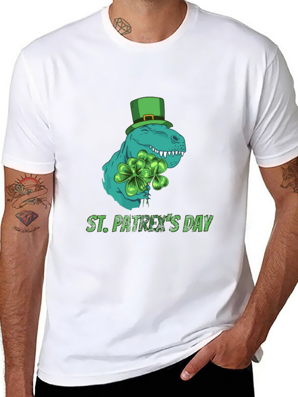 St. Patrexs Day T-Rex Tee