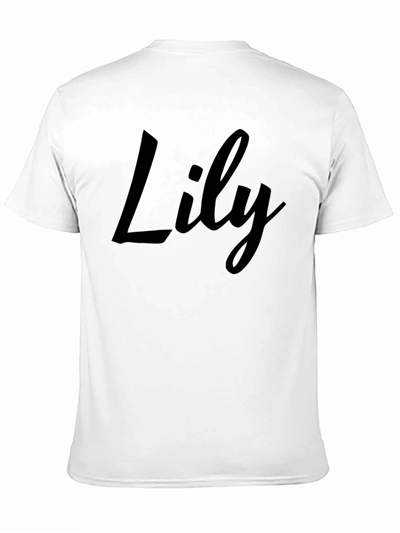 Lily Script Black T-Shirt - Personalized Style