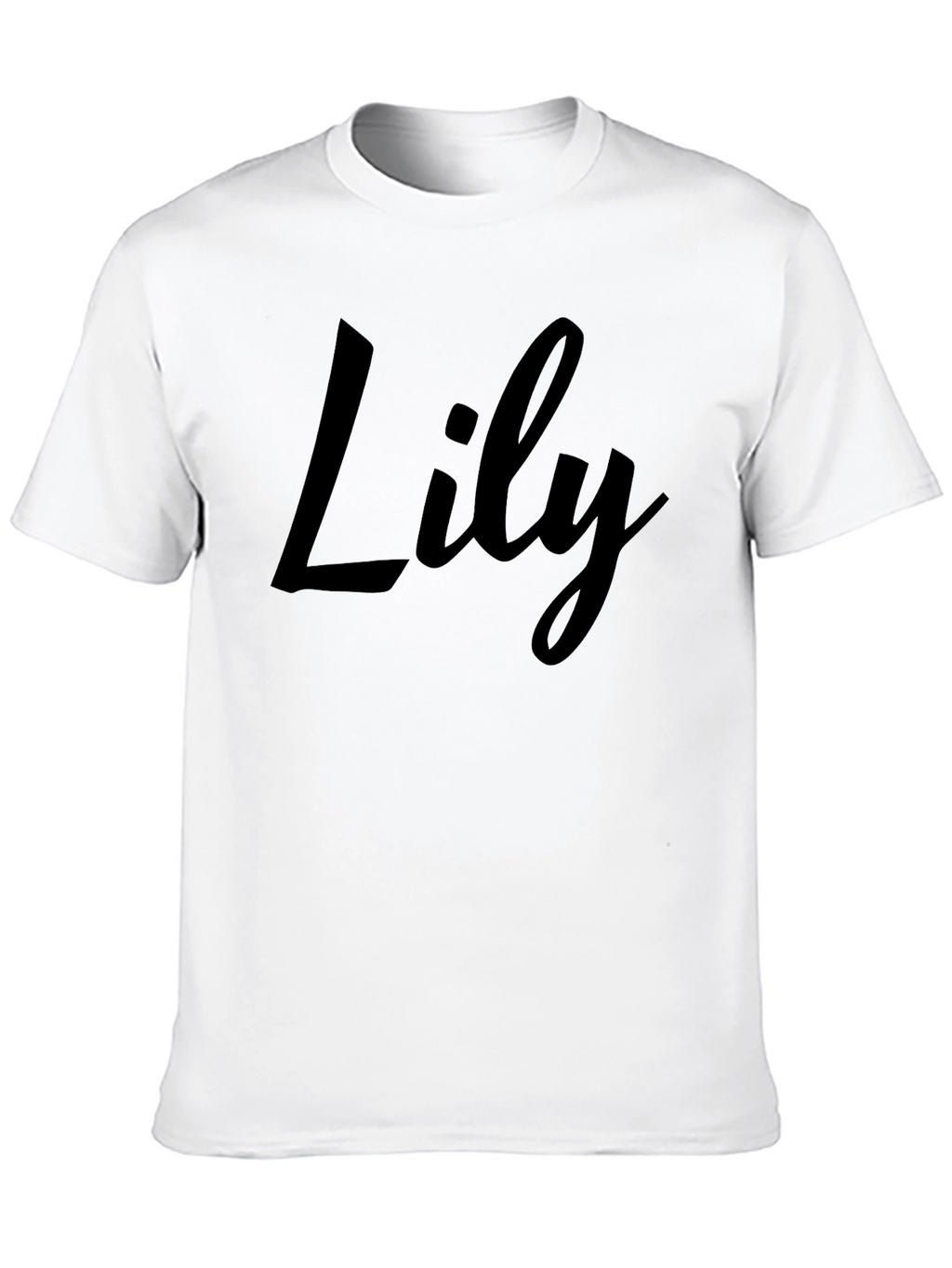 Lily Script Black T-Shirt - Personalized Style